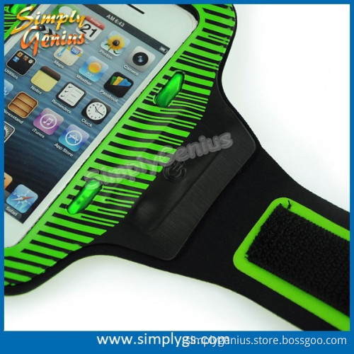 (Hot) Lycra armband case, LED reflective armband, led flashlight armband for Samsung galaxy S7/S6,